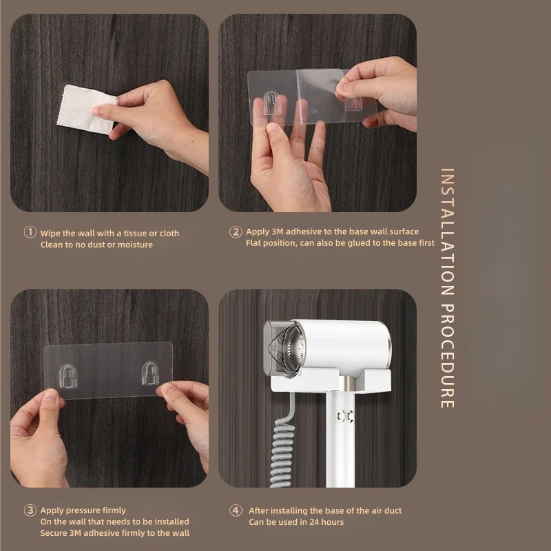 Hotel Special Hair Dryer 2400W Super Power Quick Drying Blue Hair Protection Wall-Mounted Perforation Free Home/Hotel Blower Peaceful Pleasures Health and Wellness
