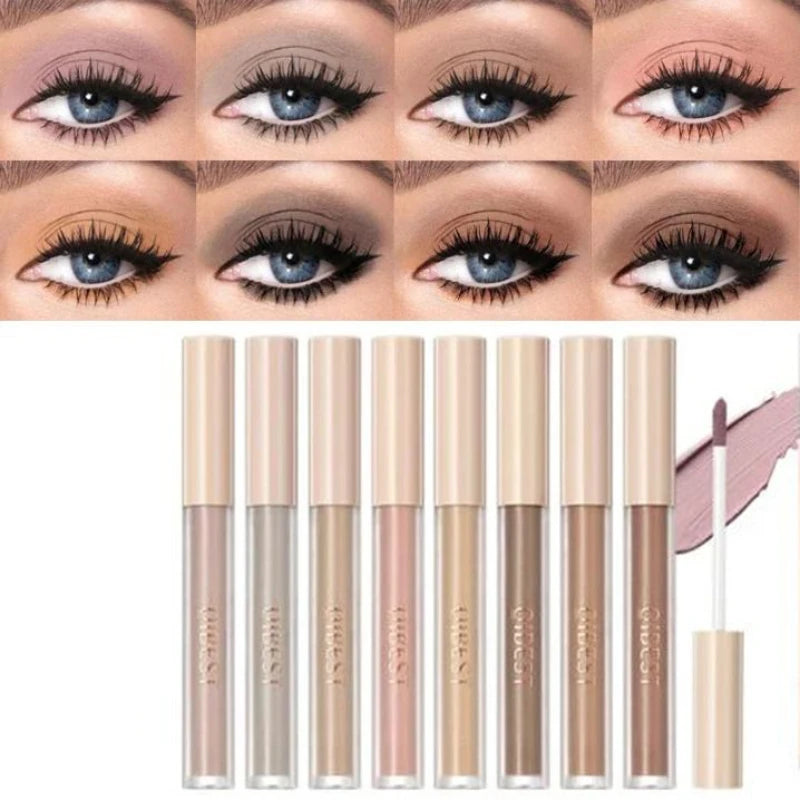 8-Color Matte Nude Liquid Eyeshadow | Waterproof & Long-Lasting
