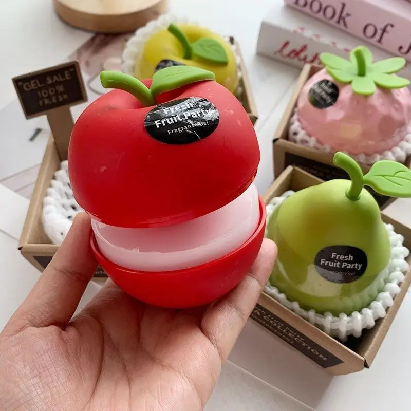 Fruit Shaped Car-mounted Solid Balm Creative Cute Strawberry Apple Home Decor Solid Balm Refreshing Bathroom Toilet Deodorant Peaceful Pleasures Health and Wellness