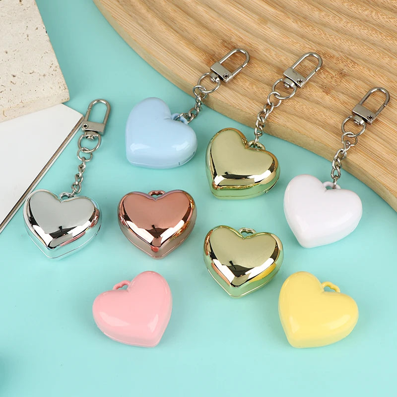 1Pcs Heart Shape Mini Empty Blush Powder Box Eye Shadow Container With Mirror And Aluminum Pan Key Chain Lipstick Case Packaging Peaceful Pleasures Health and Wellness