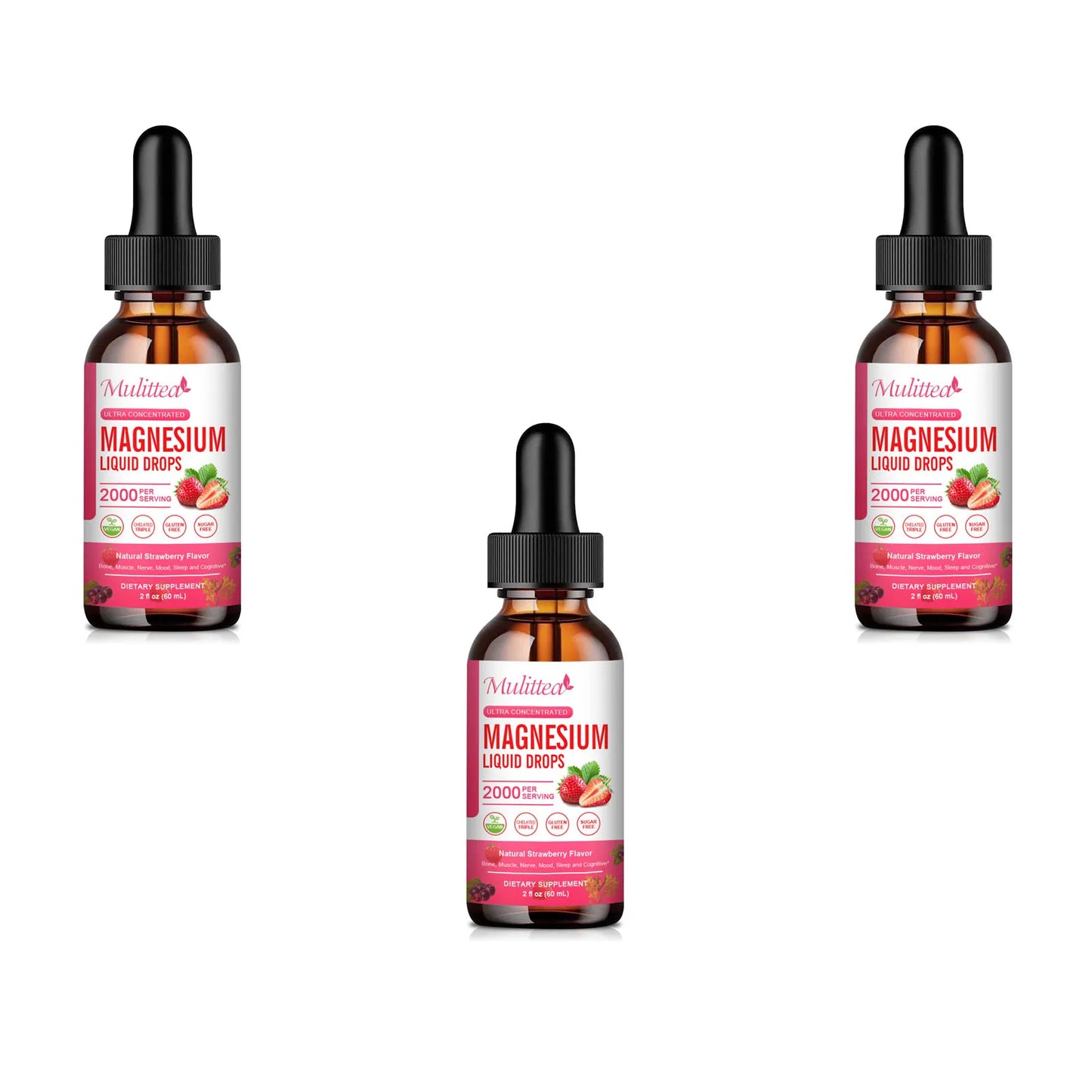 Liquid Magnesium Glycinate 500mg Drops – Sleep, Nerve & Muscle Support | 60ml Peaceful Pleasures Health and Wellness 3bottles United States