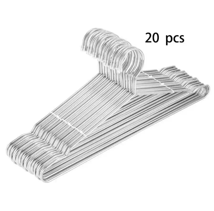 Wire Clothes Hanger, Strong and Durable Stainless Steel Metal Clothes Hanger, Heavy Duty Non-Slip Slim Space Saving, 16.5 Inch Peaceful Pleasures Health and Wellness 20pcs