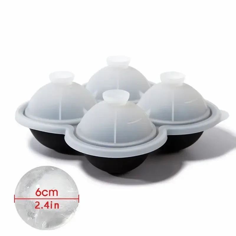 1pc Large Silicone Ice Cube Trays - Easy-Release No Leakage Perfect for Whiskey Cocktails Juice and Parties Peaceful Pleasures Health and Wellness black