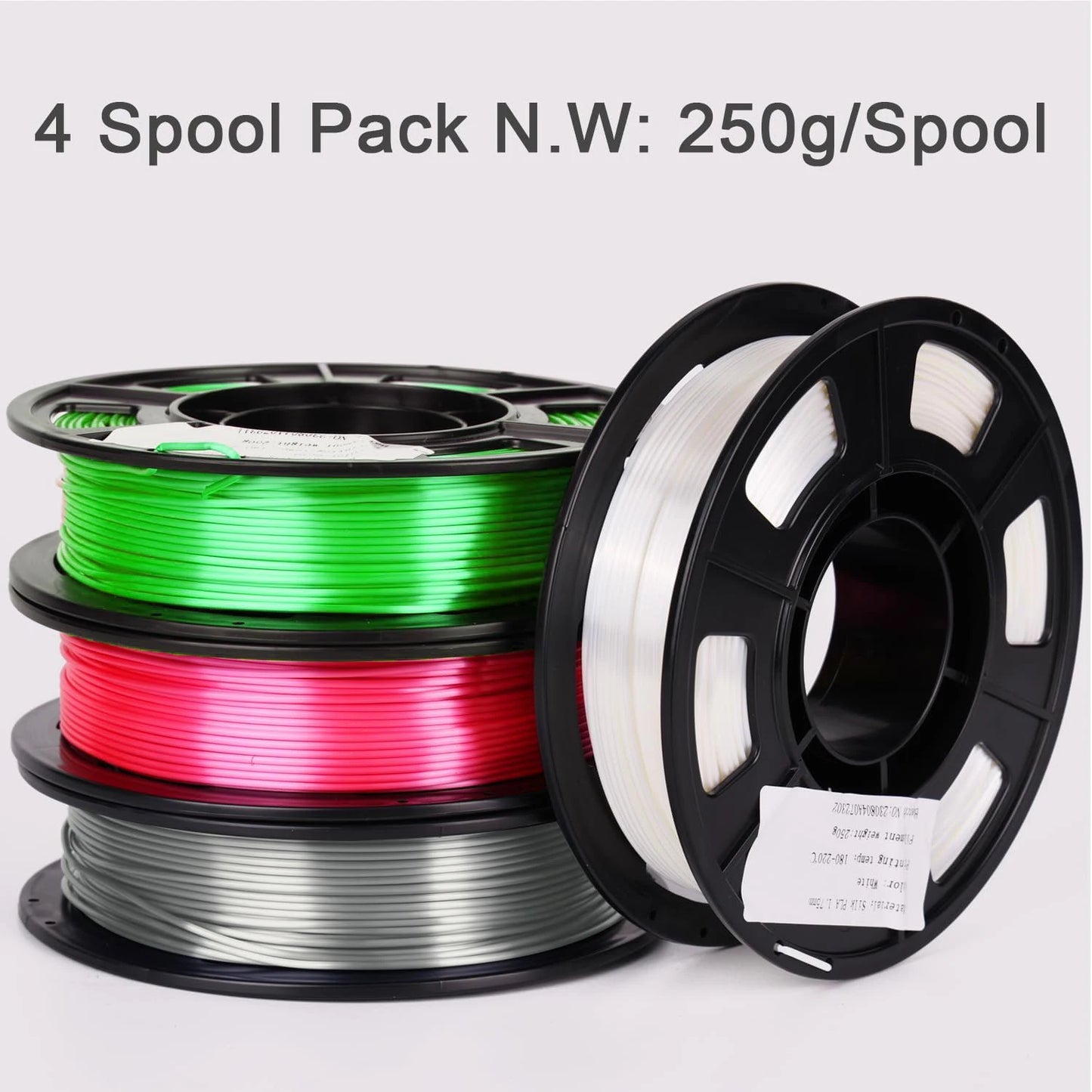 3D Maliang PLA Silk Filament 1.75mm – 4-Color Pack 4×250g