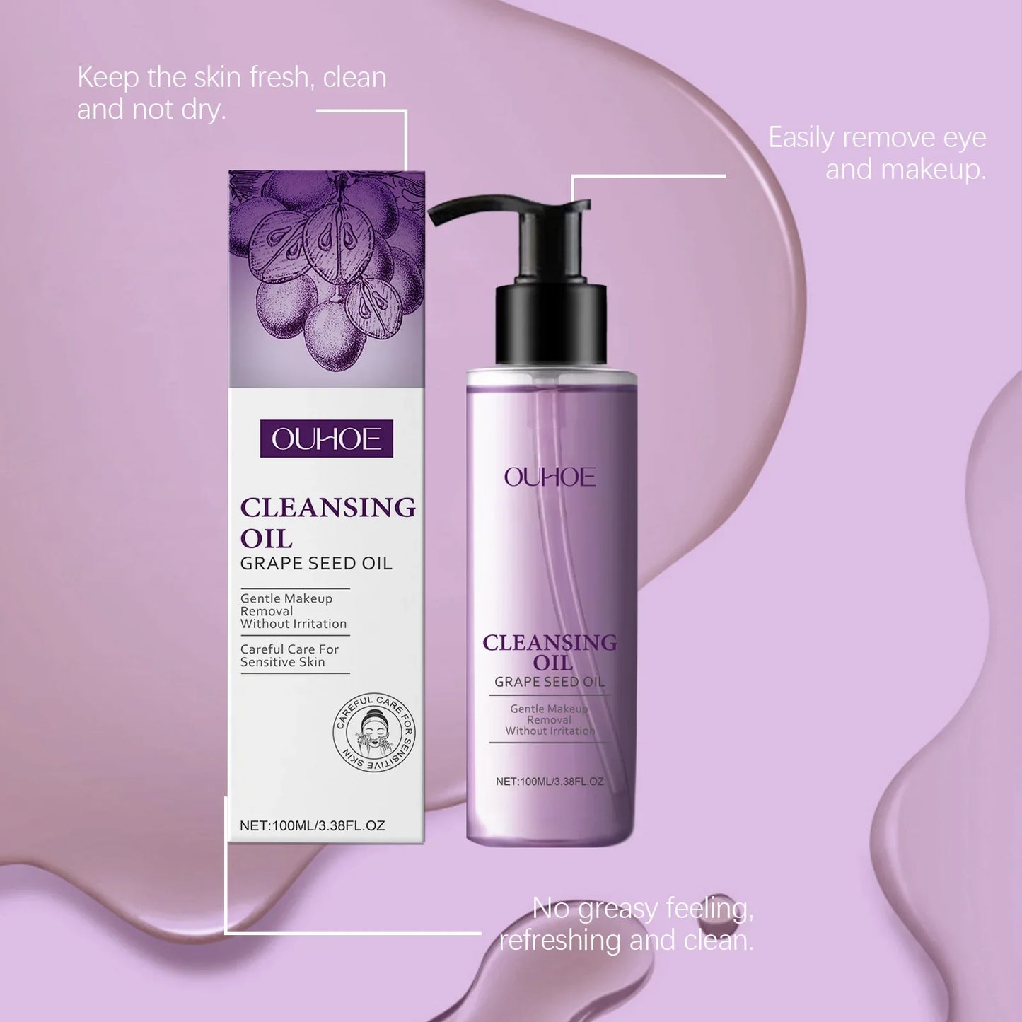 Grape Seed Cleansing Oil Makeup Remover – Sensitive Skin