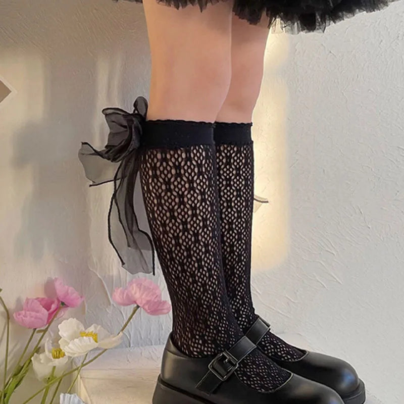 Girls Lace Ruffle Knee High Socks – Breathable Princess Stockings