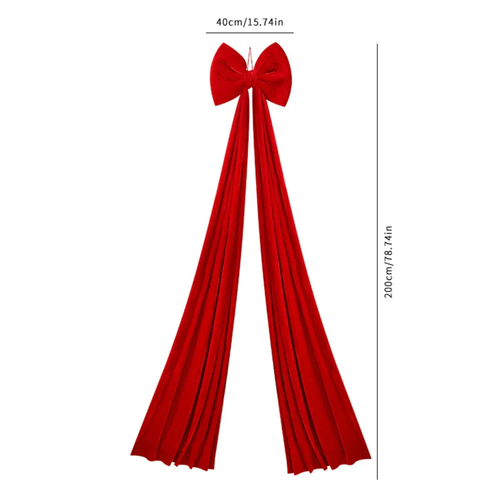 Large Velvet Christmas Bow for Tree, Garland & Table Decor