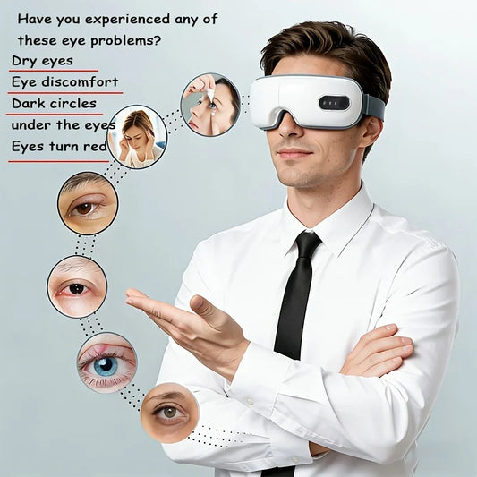 Multifunctional Eye Massager, Eye Care Device, Eye Protection Device Eye Relaxation and Massage. Targeted Massage of Eye Acupuncture Points, 5 Modes to Choose From, with Vibration Function. Foldable, with Adjustable Loose Str Peaceful Pleasures Health and Wellness Default Title
