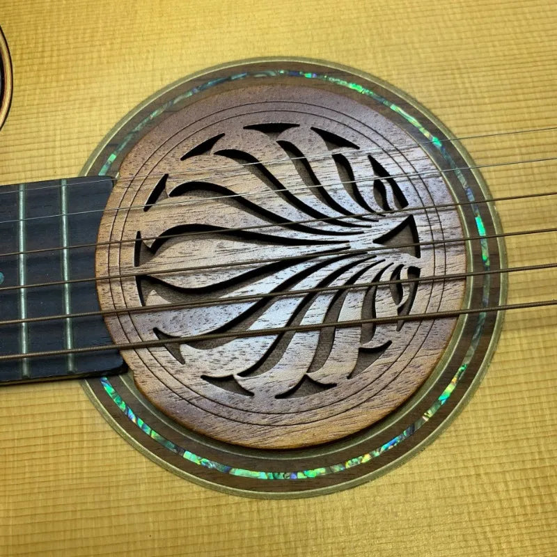 Guitar Wooden Soundhole Sound Hole Cover Block Feedback Buffer