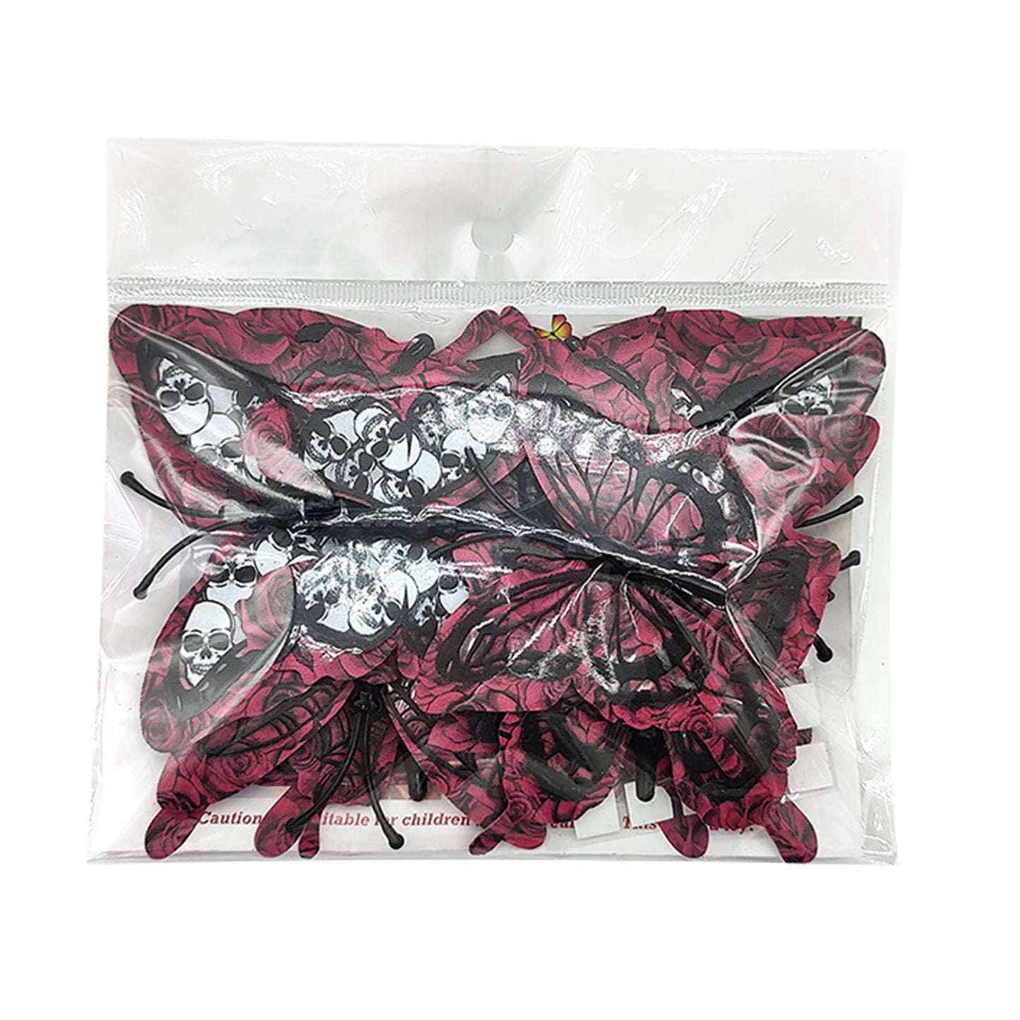 12pcs Halloween Butterflies Stickers Butterflies & Skull Gothic Wall Art for Halloween Party & Home Peaceful Pleasures Health and Wellness PYU4000