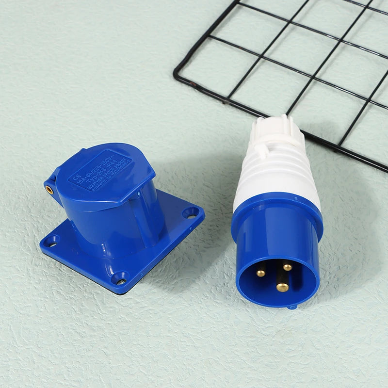 New 220V 16A 3 Pin Industrial Waterproof Plugs/Socket Male/Female Connector IP44 2P For Caravan Motorhome Trailer Truck Yacht Peaceful Pleasures Health and Wellness