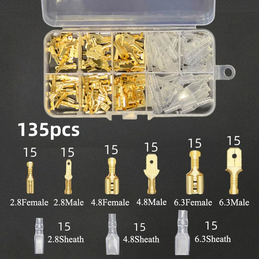 New 20/270/315/450/600/900pcs Cold-pressed Terminal Blocks Male And Female Docking 2 .8/4.8/6.3 Peaceful Pleasures Health and Wellness Default Title