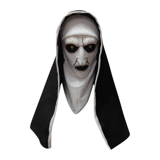 Scary Nun Full Face Latex Halloween Mask with Fiber Wig Halloween Costume Mask Peaceful Pleasures Health and Wellness