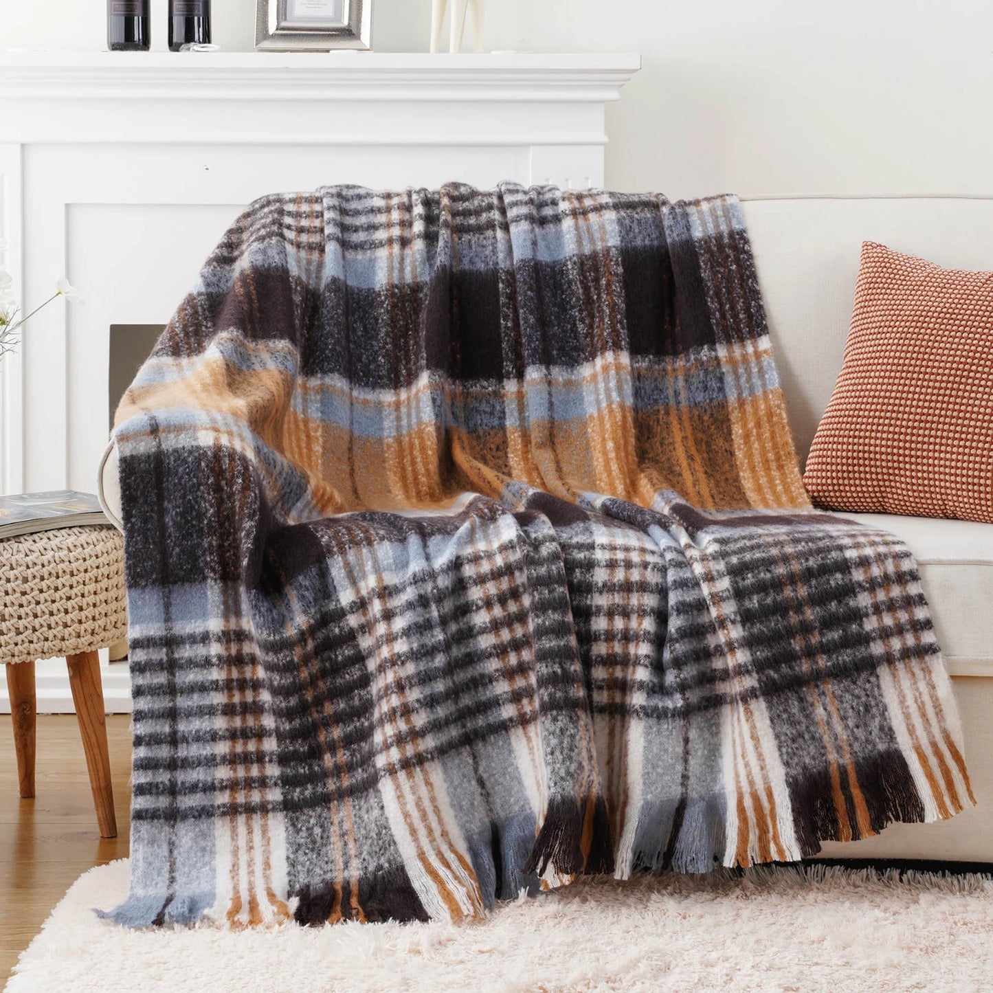 Battilo Plaid Throw Blanket | Soft Tartan Sofa Throw