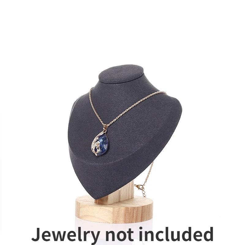 Model Bust Show Exhibitor Velvet Jewelry Display Necklace Pendants Mannequin Jewelry Stand Organizer 3 Colors Peaceful Pleasures Health and Wellness Grey S