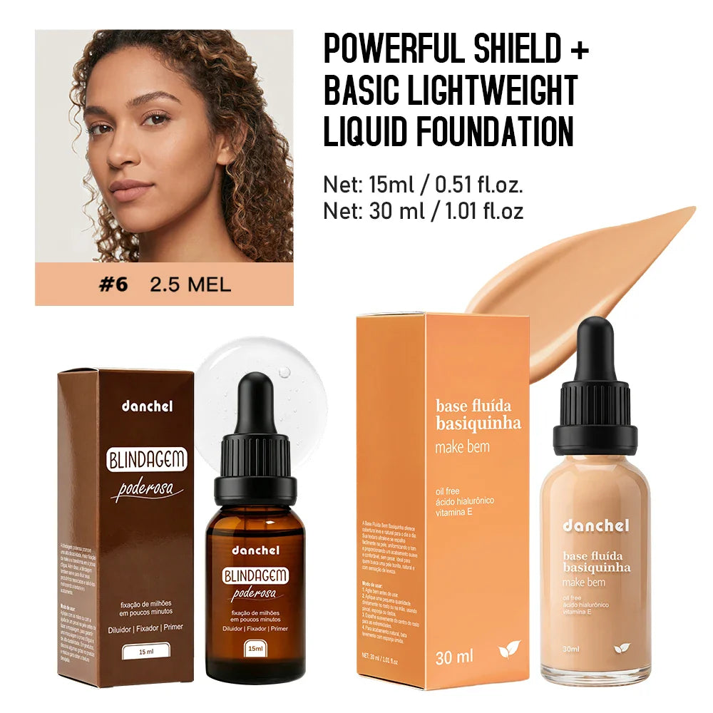 Primer & Liquid Foundation Makeup Set – Waterproof, Long-Lasting