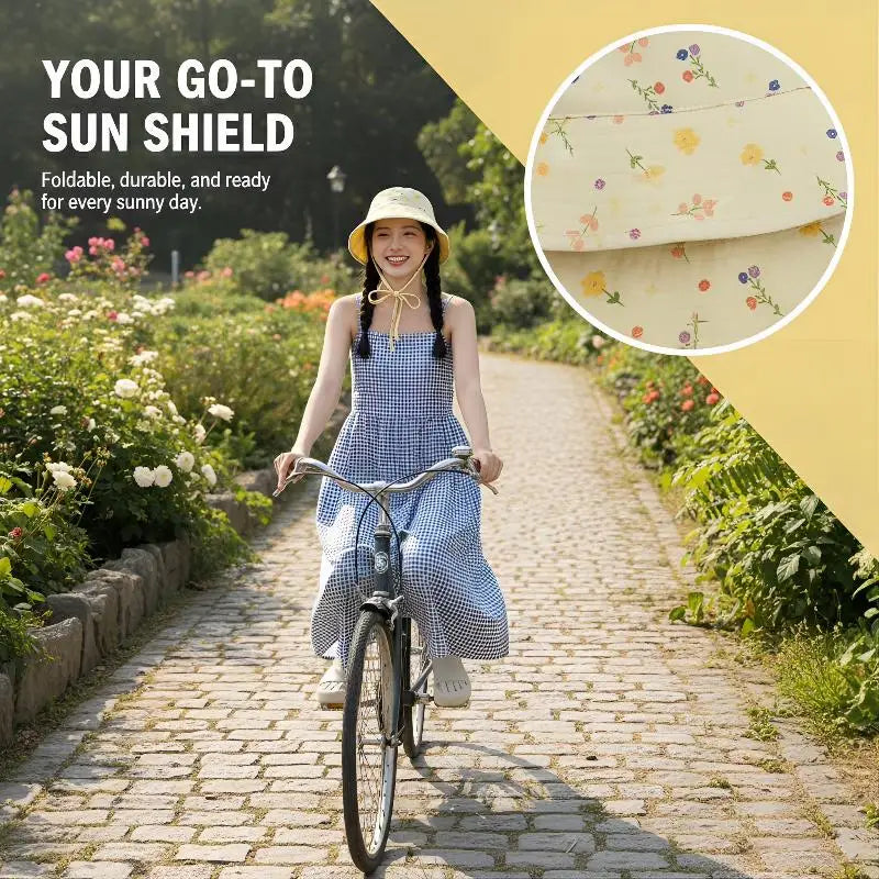 Floral Reversible Bucket Hat – Women's Wide Brim Sun Hat