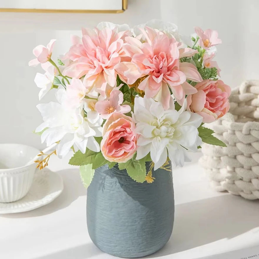 Silk Dahlia & Peony Artificial Flowers for Weddings & Decor