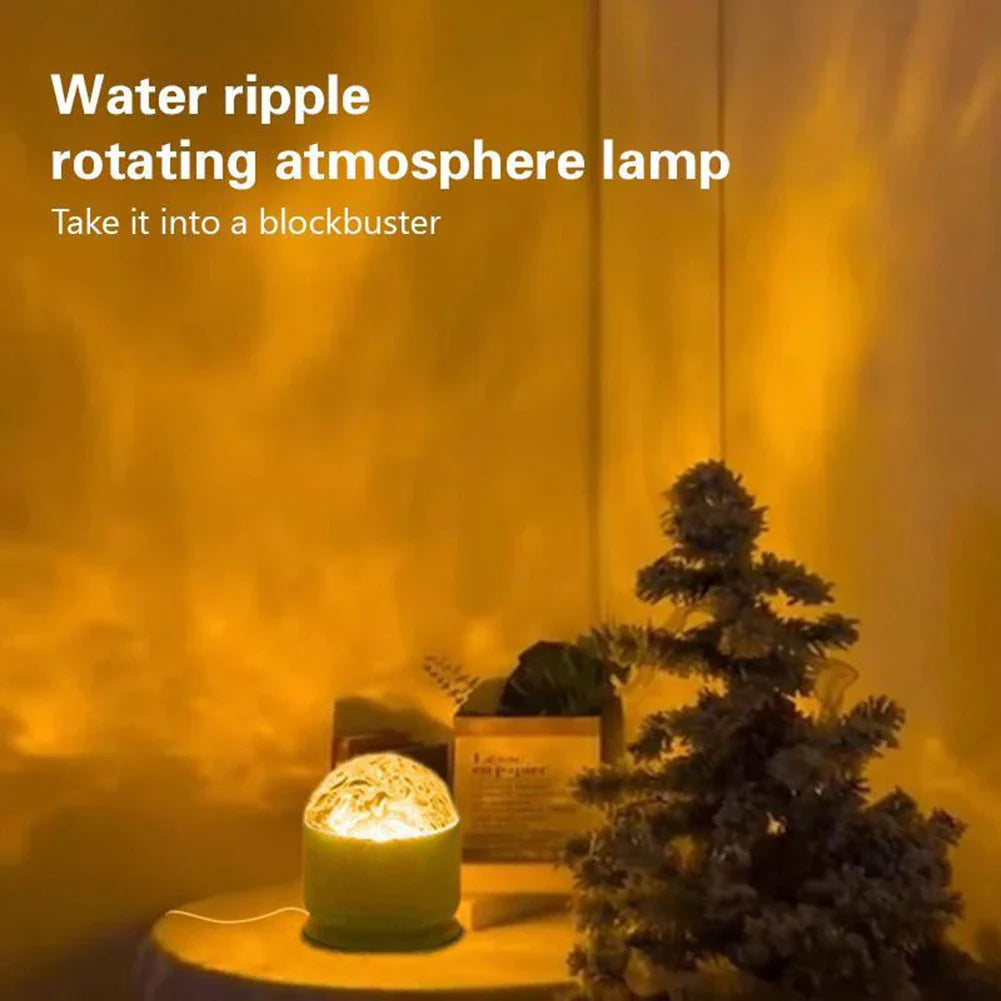 16-Color Aurora Water Ripple Projector Night Light + Remote