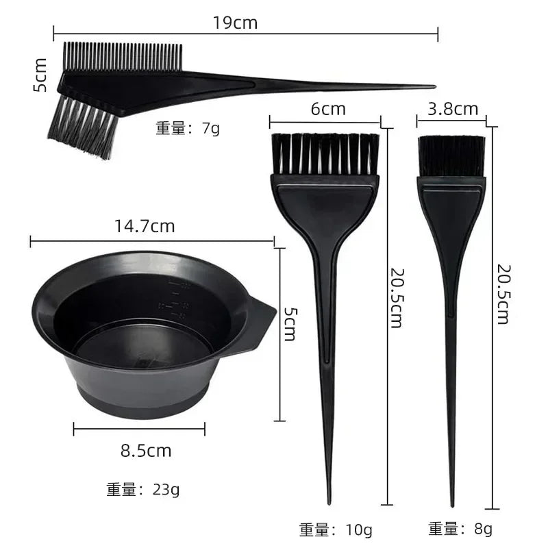 Hair Color Dye Bowl Comb Brushes Tool Kit Hair Dyeing Salon Hairdressing Styling Tint DIY Tool Peaceful Pleasures Health and Wellness