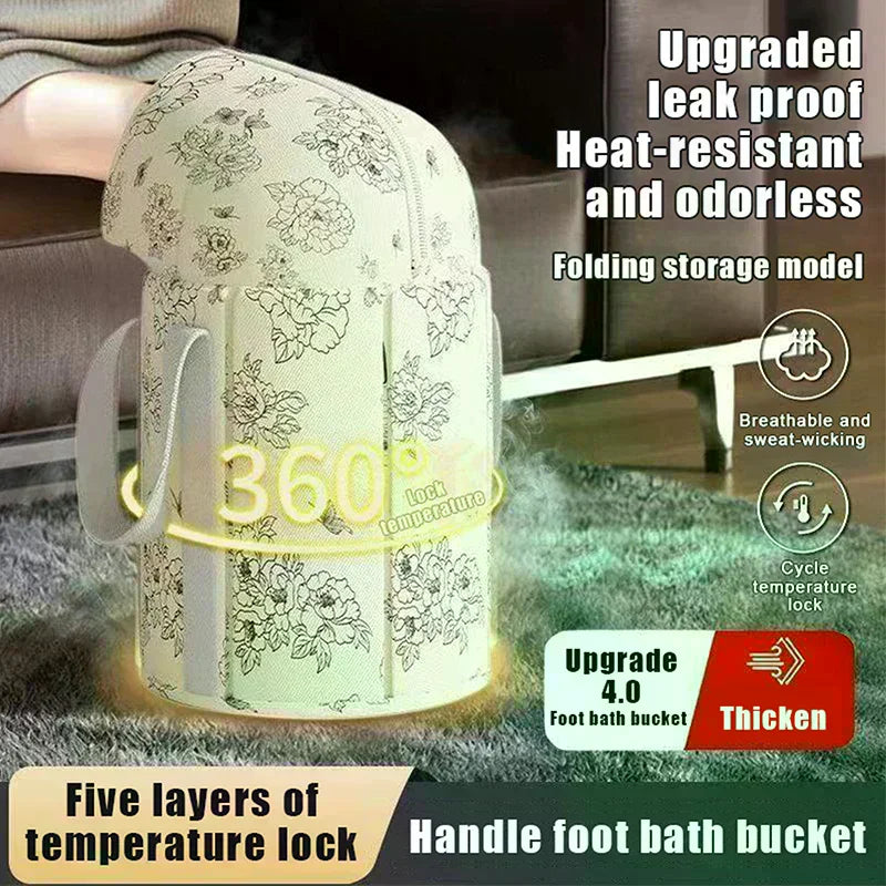 Foot Bath Bag On Calf, Foldable Foot Bath Tub, Portable Home Bedroom, Winter Foot Bath Tub, Foot Soaking Tub, Insulation, Travel Peaceful Pleasures Health and Wellness
