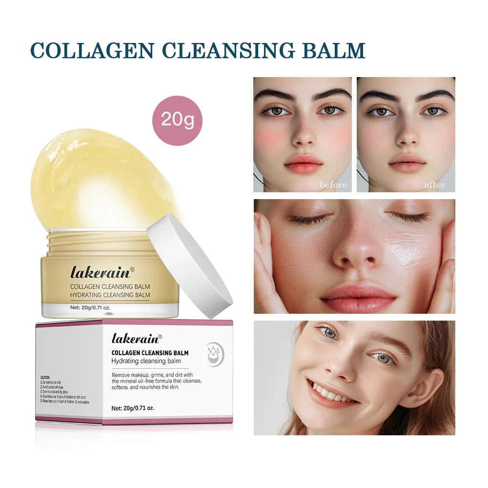 Rose Flavor Collagen Cleansing Balm Nourishing Cream Makeup Remover Mild Non-irritating Moisturizing Non-greasy Cleansing Balm Peaceful Pleasures Health and Wellness