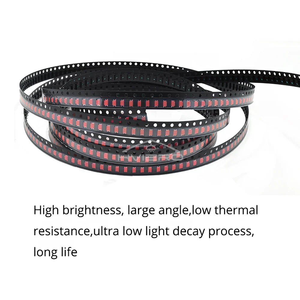 100pcs 1206 SMD LED Chip Beads – 9 Colors, Super Bright DIY