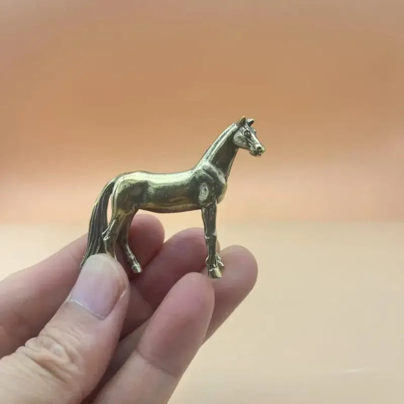 Mini Feng Shui Brass Horse Figurine | Lucky Zodiac Ornament