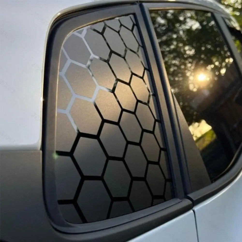 Honeycomb Matte Black Car Window Sticker 75x50cm – Sun Shade Vinyl