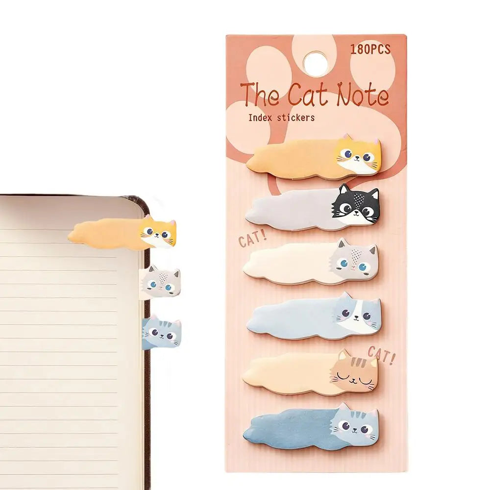 Cute Cat Sticky Notes – 180 Self-Adhesive Page Markers & Tabs