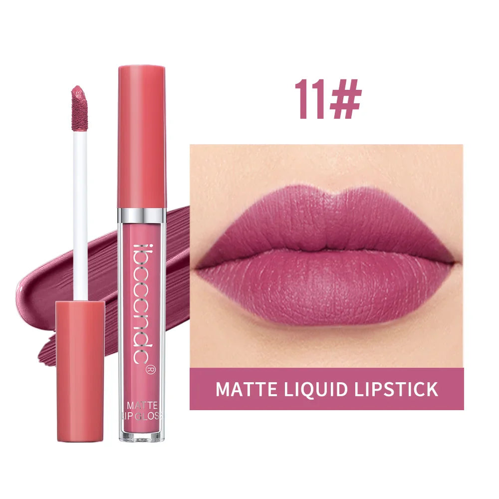 Matte Velvet Liquid Lipstick – Waterproof, Long-Lasting, 12 Shades