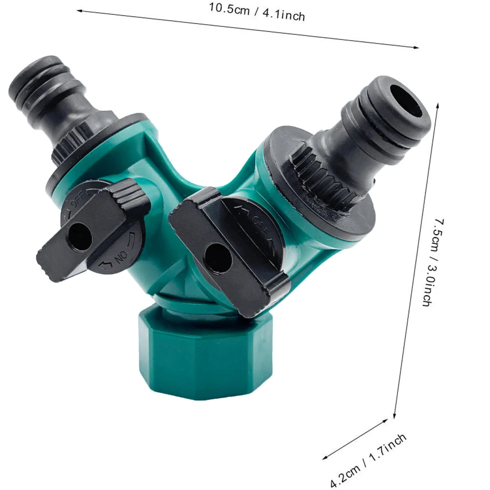 2 Way Garden Hose Splitter Garden Hose Connector with Faucet Watering Shut Off for Landscaping Flower Planting Irrigation Peaceful Pleasures Health and Wellness