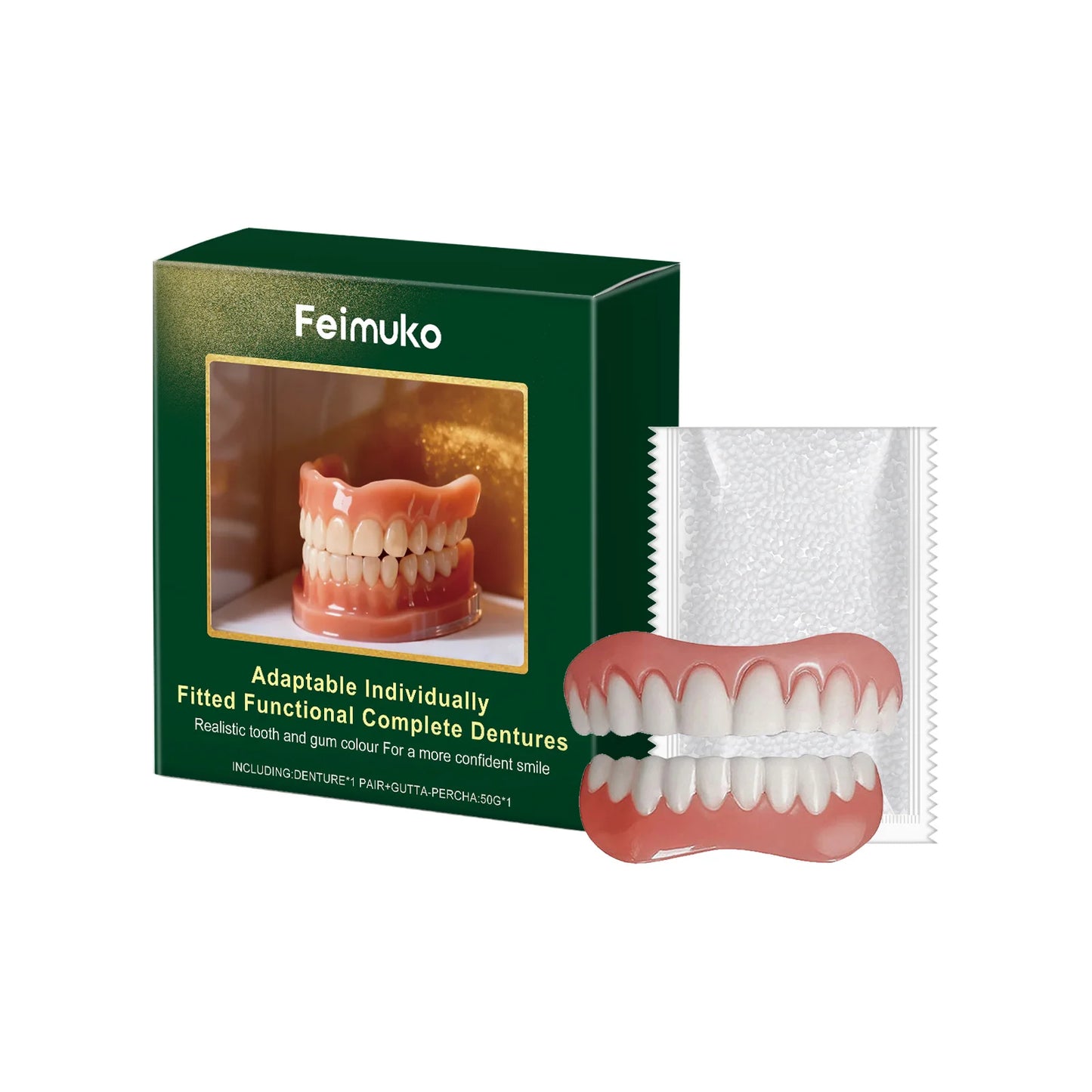 Silicone Temporary Denture Set Upper & Lower Comfort Fit
