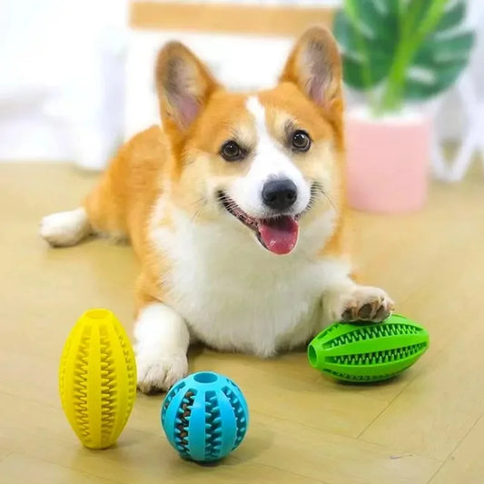 Natural Rubber Dog Chew Ball | Treat-Dispensing Teeth Toy Dog Chew Toy Peaceful Pleasures Health and Wellness