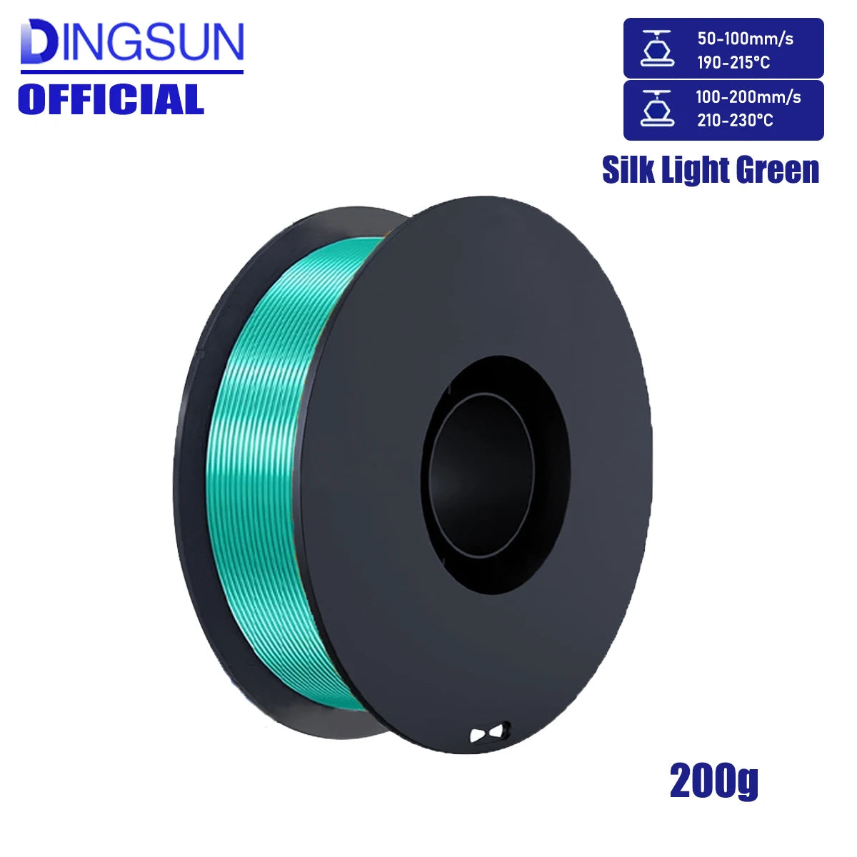 DINGSUN 3D Silk PLA+ Filament 1.75mm Multicolor 200g–1kg Spool