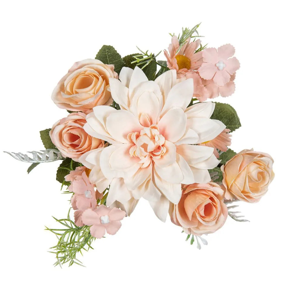 Silk Dahlia Rose Artificial Flowers – Wedding & Home Decor Bouquet