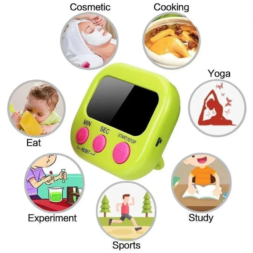 Magnetic LCD Digital Kitchen Timer – Countdown & Count-Up