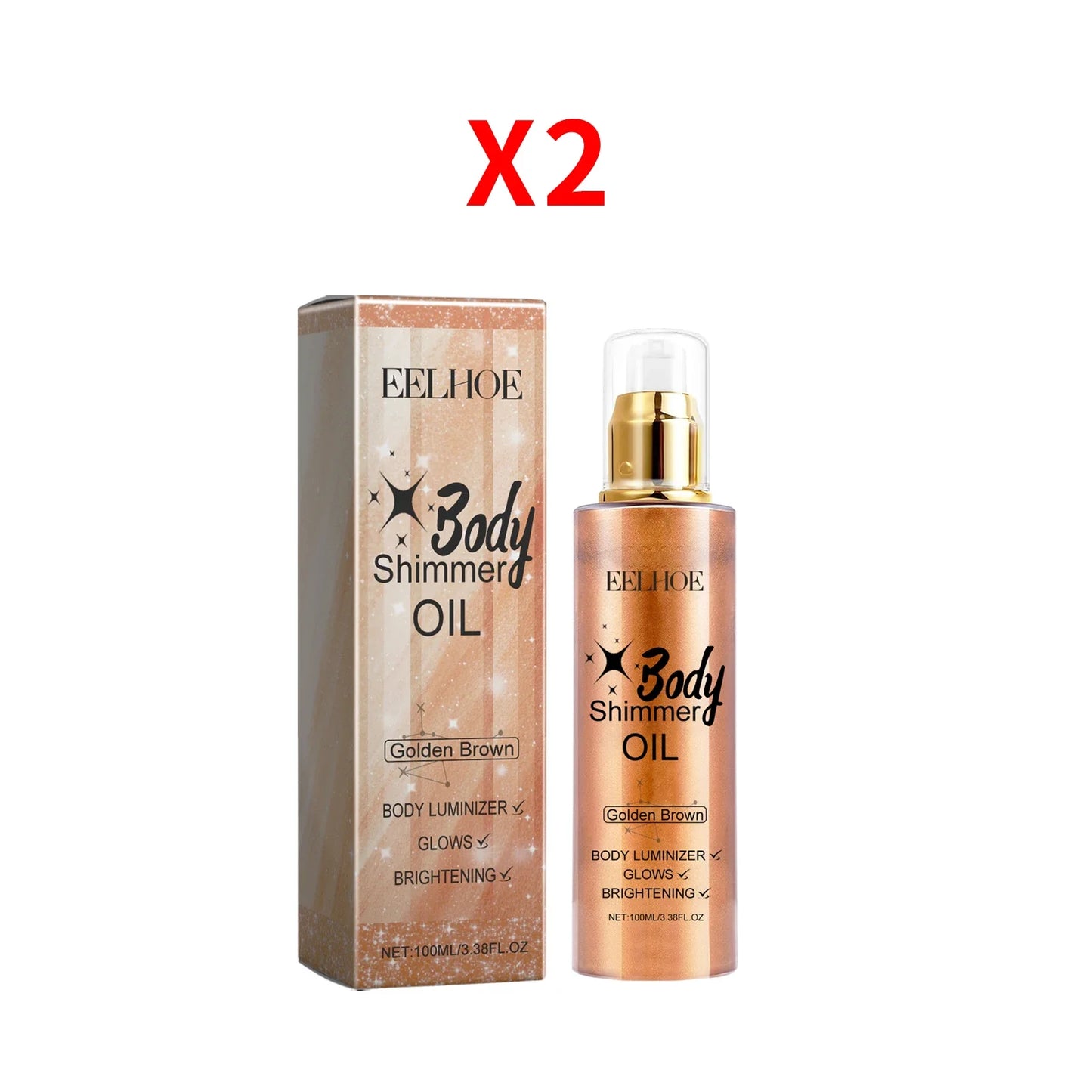 EELHOE Shimmer Body Oil – Glow Highlighter for Face & Body