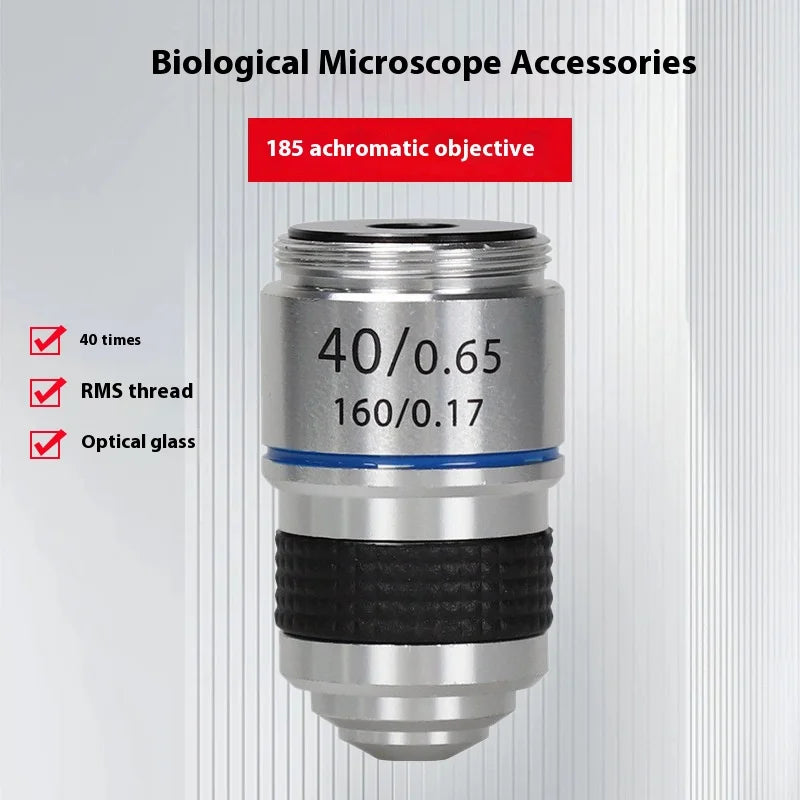 Microscope Optical Lens Universal Metal Accessory 185 Achromatic Objective Lens 4X10X40X100X Magnification Objective Lens Oil Peaceful Pleasures Health and Wellness