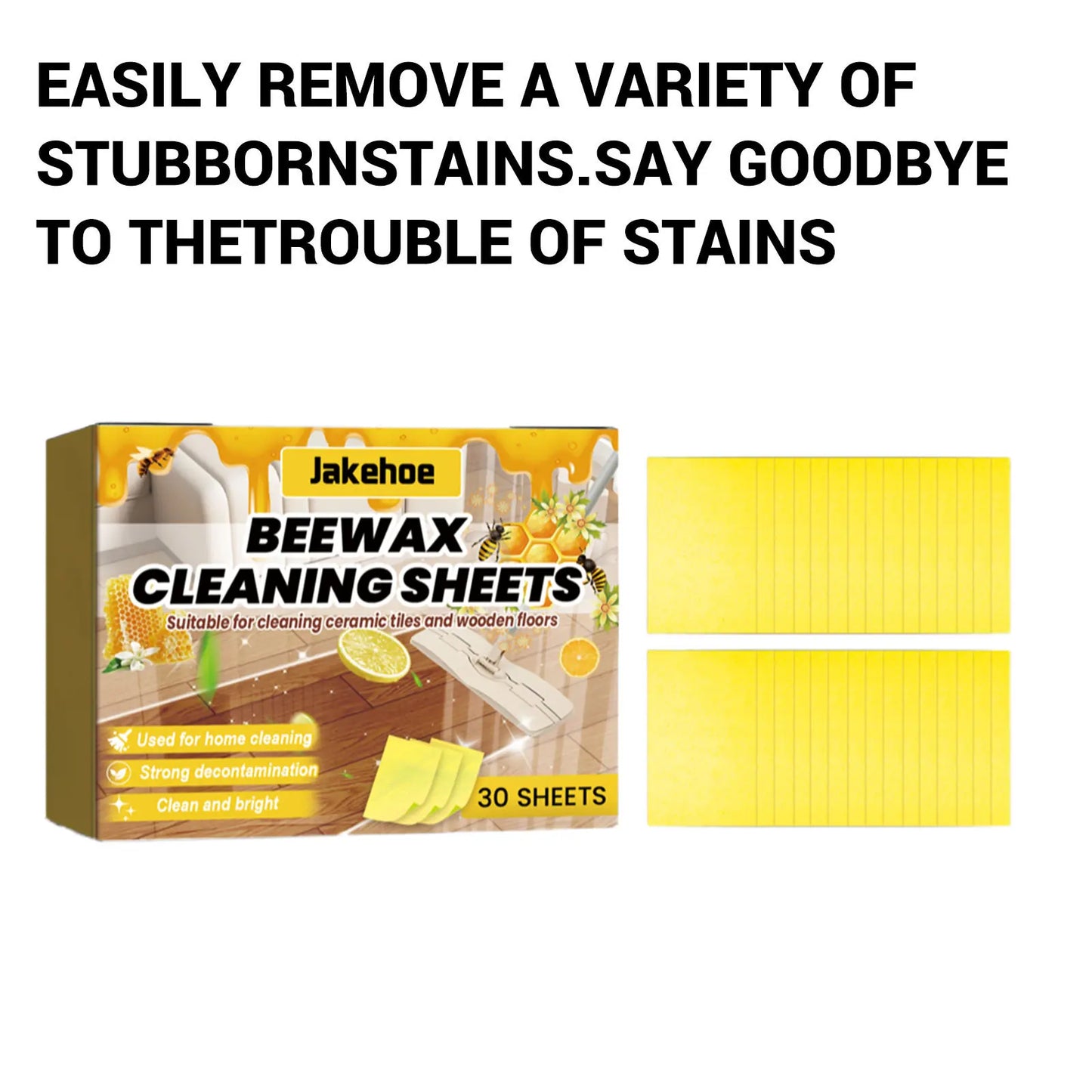 Beeswax Floor Cleaning Sheets 30pcs – Shine & Stain Remover