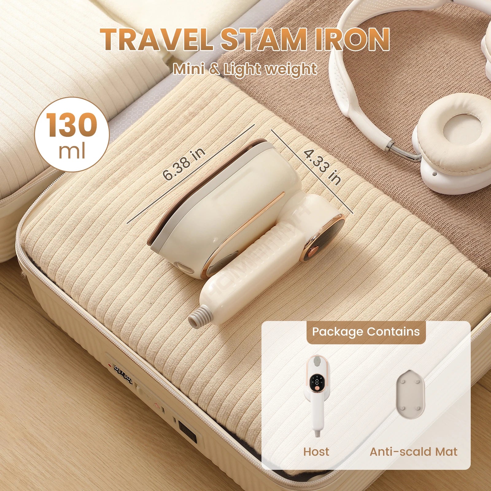 Handheld Portable Mini Steam Iron with Four Temperature Control High-Power Rotating Ironing Machine for Fabric Care Peaceful Pleasures Health and Wellness