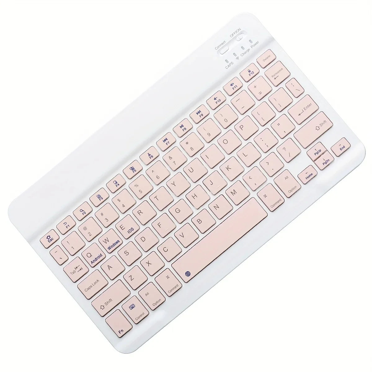 Ultra-thin Wireless Keyboard,10-inch Bluetooth-compatible Keyboard, Type-C Charging, for Tablet, PC, iOS, Android, Windows Peaceful Pleasures Health and Wellness Pink keyboard