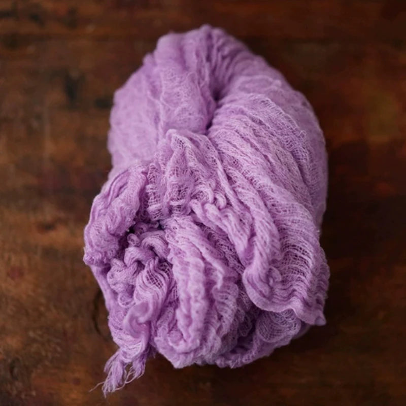 Stretch Cheesecloth Wrap - Textured Layer Blanket for Newborn Baby Photography Props, Professional Photo Shoot Swaddle Peaceful Pleasures Health and Wellness purple 30-35CM x 138CM