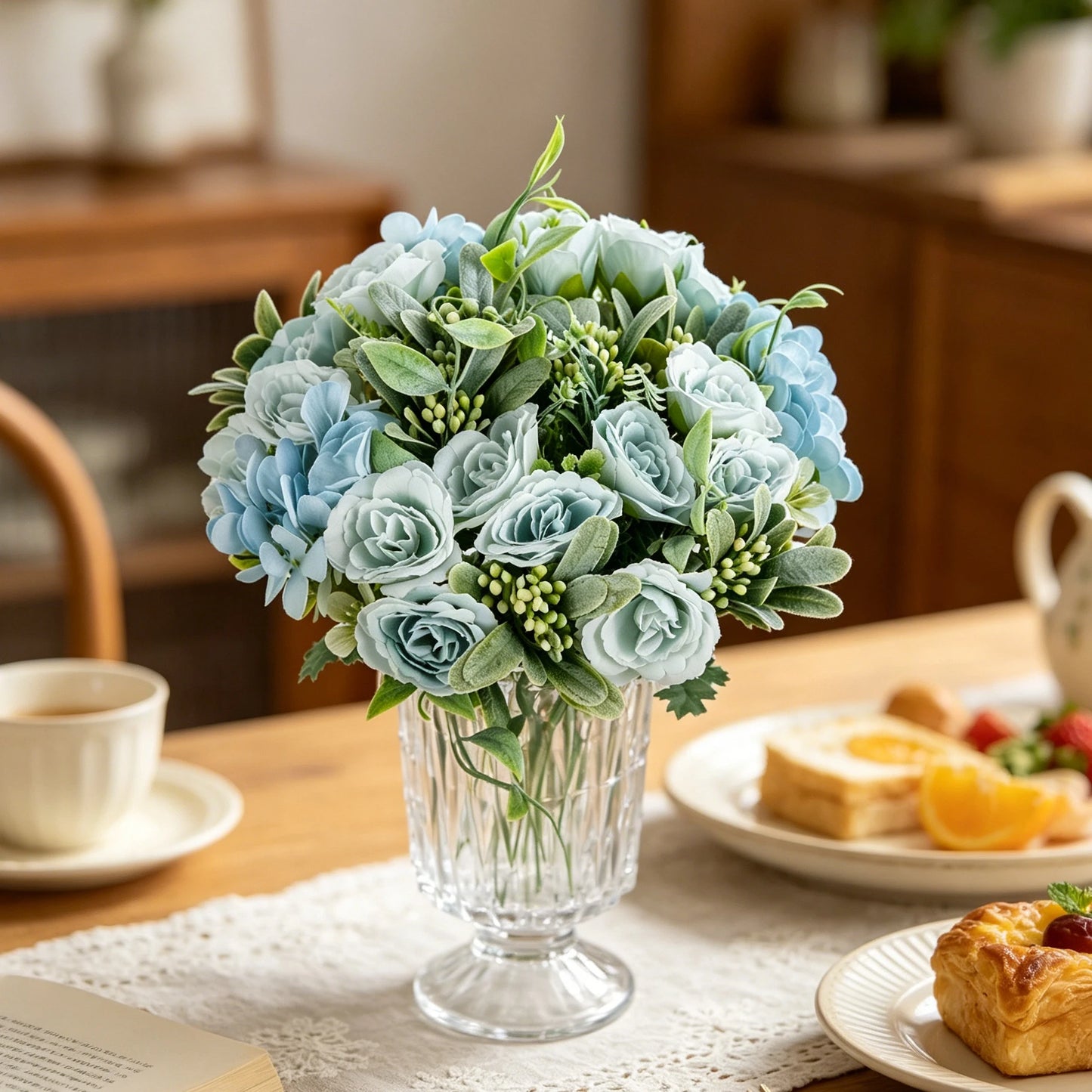 Artificial Silk Rose & Hydrangea Bouquet | Wedding Home Decor