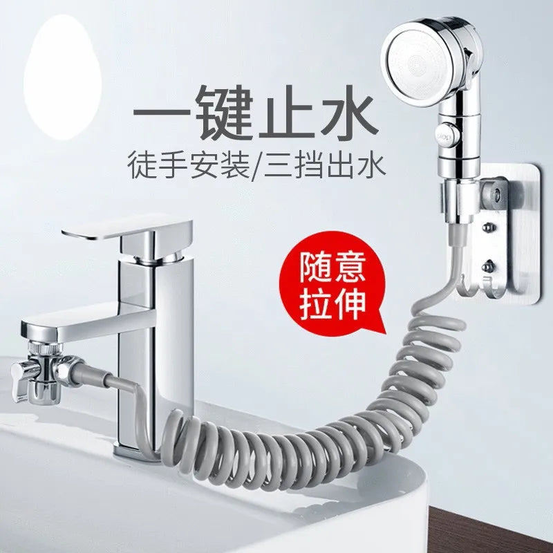 Faucet Diverter Valve & Handheld Shower Head Adapter Set