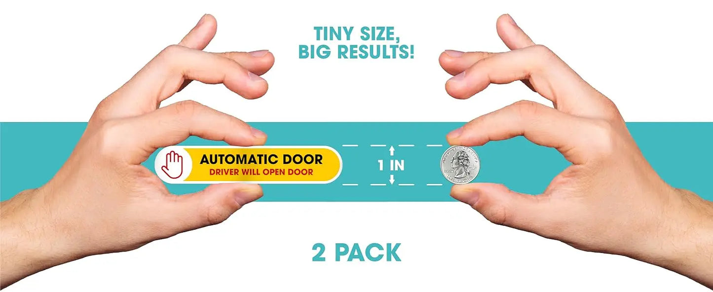 2 Pack Automatic Door Sticker Driver Will Open Door Sign Automatic 1x5 Inches Peaceful Pleasures Health and Wellness