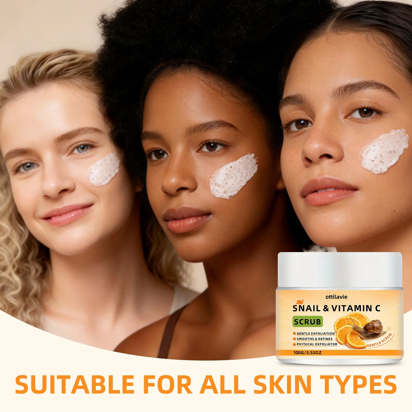 Ottilavie Snail Vitamin C Face Scrub – All Skin Types