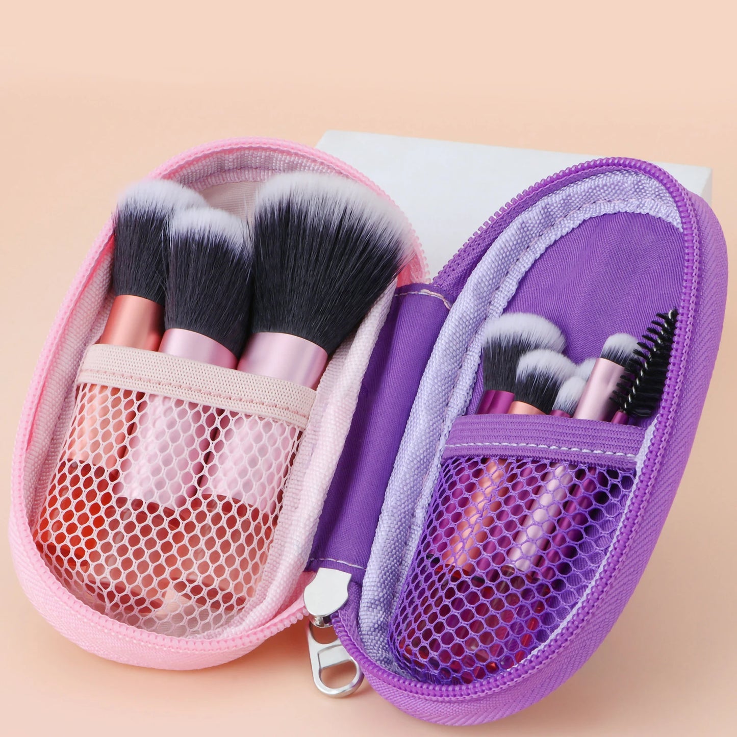 10-Piece Pink Mini Travel Makeup Brush Set | Professional Tools