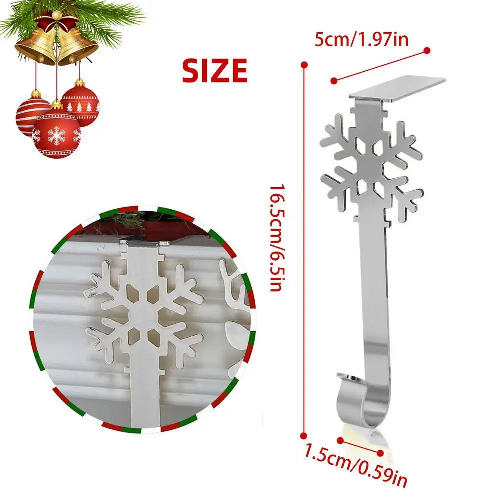 Heavy Duty Non-Slip Mantel Stocking Holders Set of 4 Stocking Holder Set Peaceful Pleasures Health and Wellness Silver China Mainland