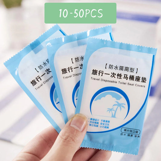 Disposable Toilet Seat Covers Waterproof Travel Pack 10–50 Pcs Disposable Toilet Covers Peaceful Pleasures Health and Wellness